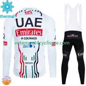 Homme Tenue Cycliste Manches Longues et Collant à Bretelles Hiver Thermal Fleece Uae Emirates 2024